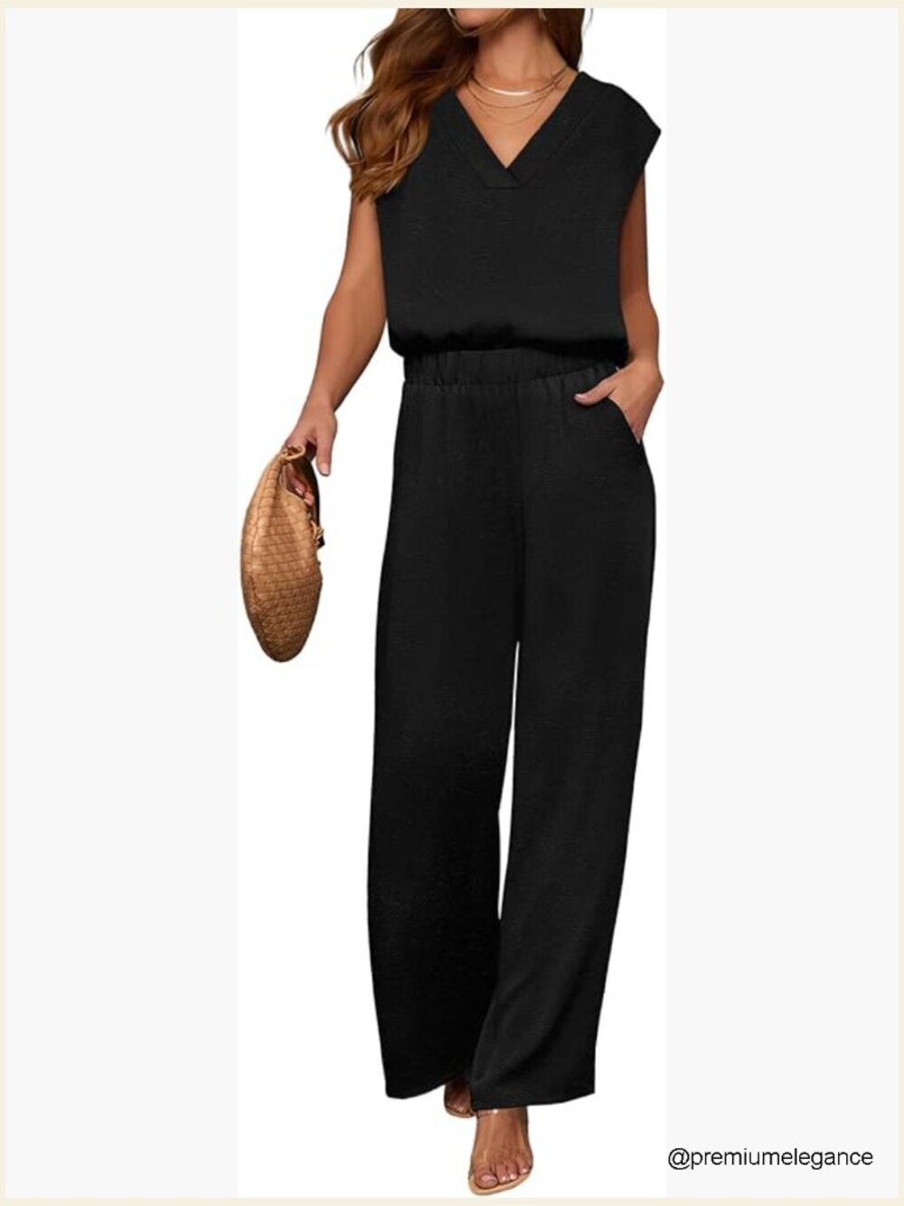 Women's 2 Piece Loungewear Set, V-Neck Top and Wide Leg Pants, Casual Travel